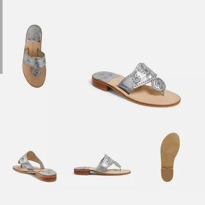 Rogers Women Hamptons Jacks Leather Whipstitch Thong Sandals Shoes Size 5